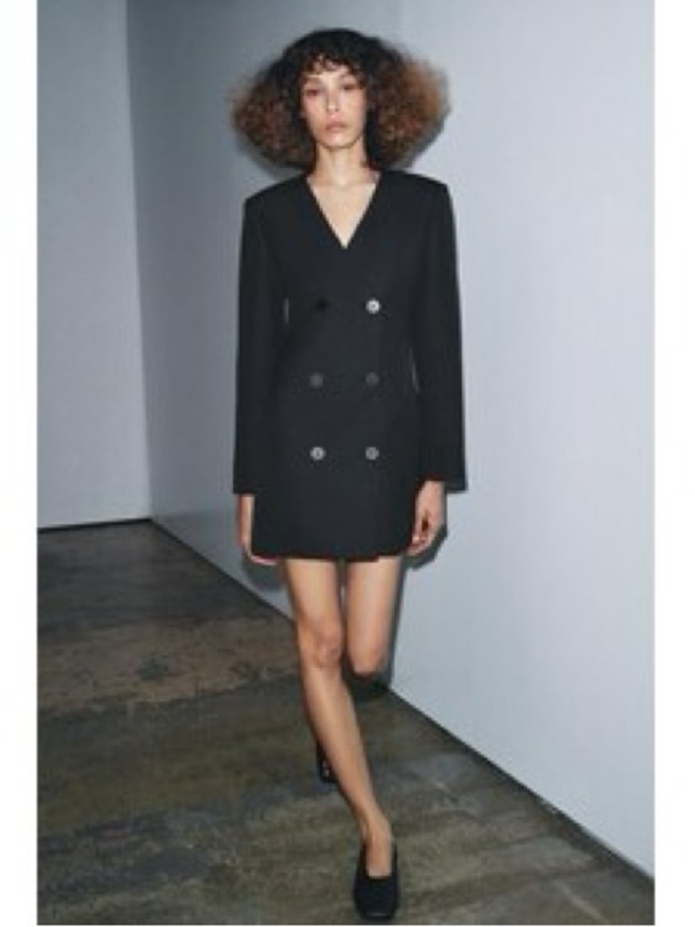 Zara Black Blazer Dress Structured Tailored Mini NWT Size S Minimalist Office
